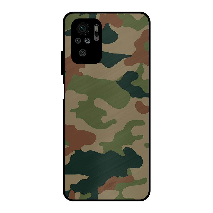 Army Camouflage Metal Back Case for Redmi Note 10S
