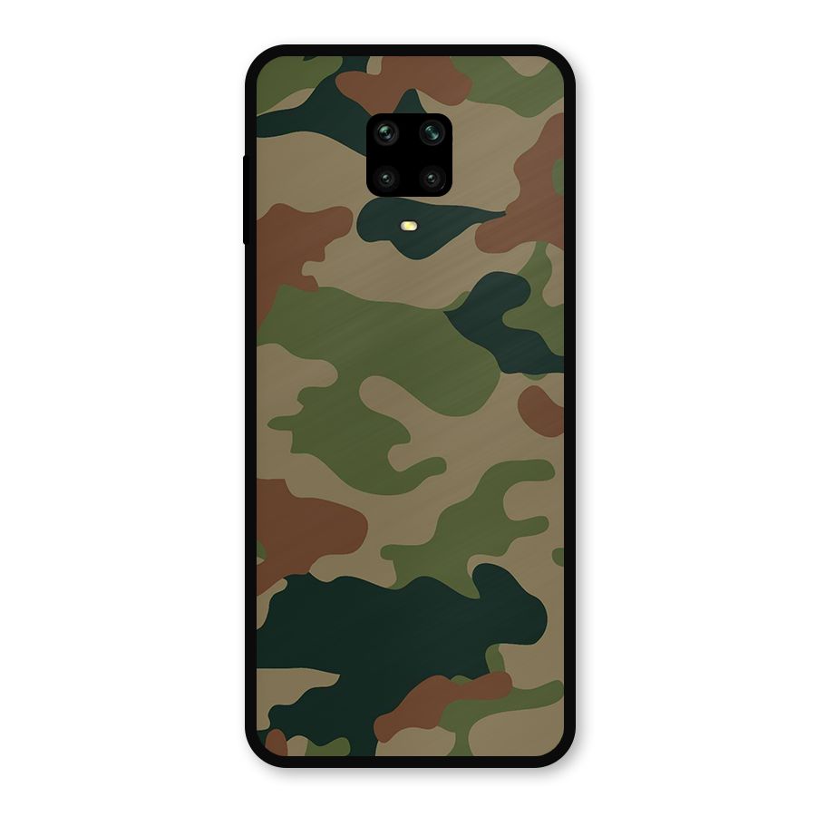 Army Camouflage Metal Back Case for Redmi Note 10 Lite