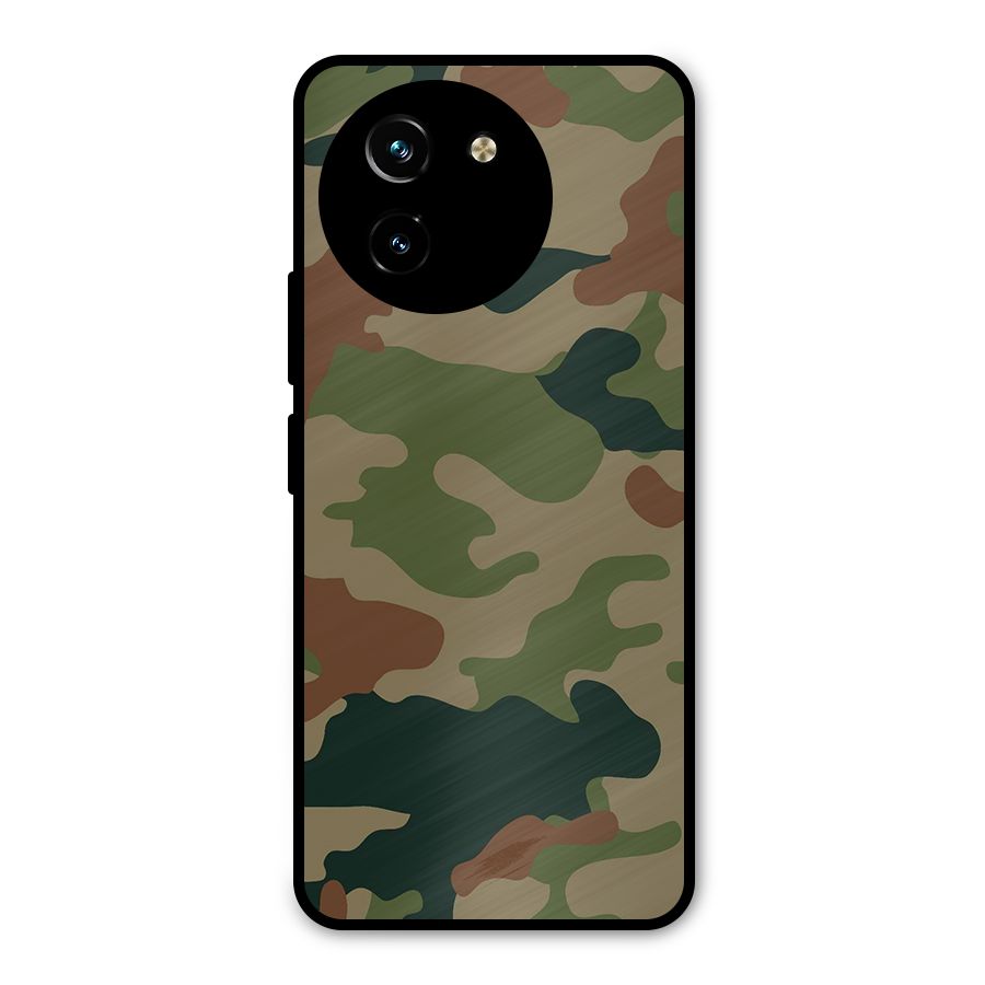 Army Camouflage Metal Back Case for Vivo T3x