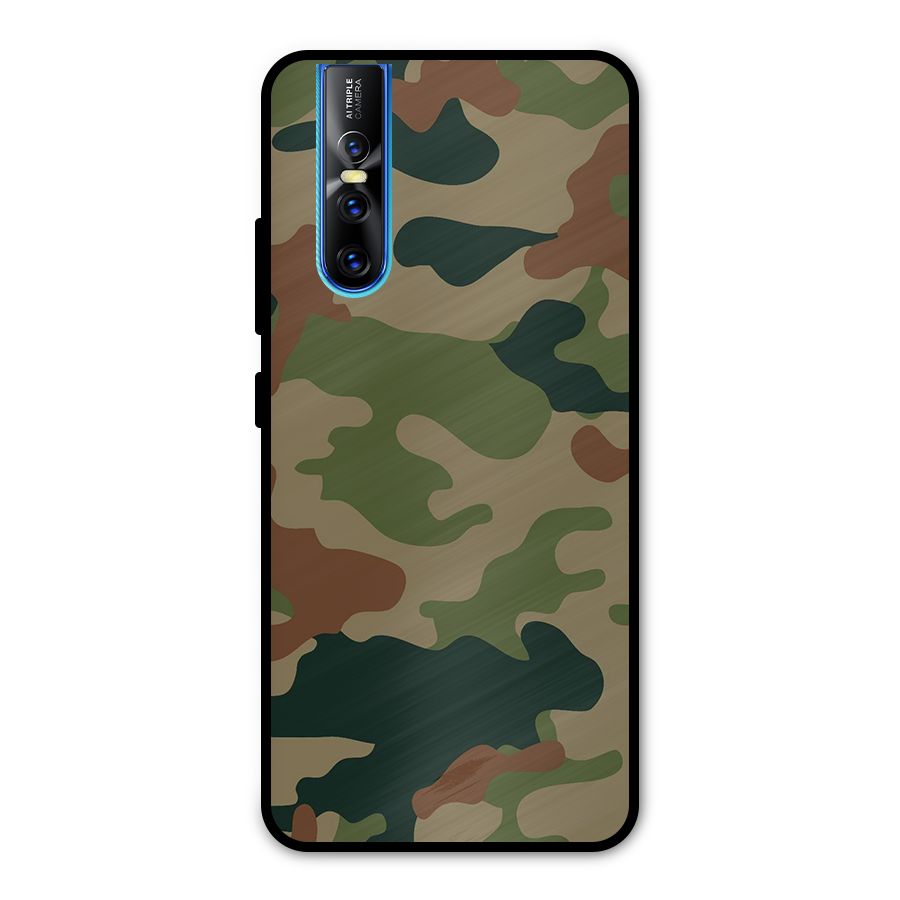 Army Camouflage Metal Back Case for Vivo V15 Pro