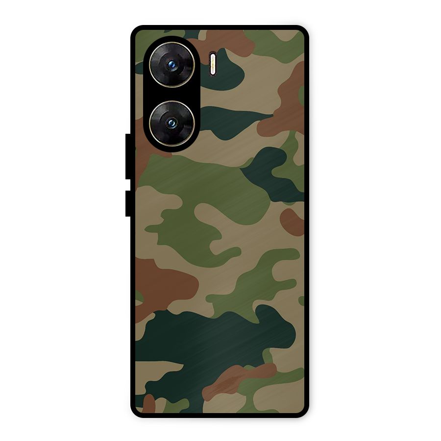 Army Camouflage Metal Back Case for Vivo V29e