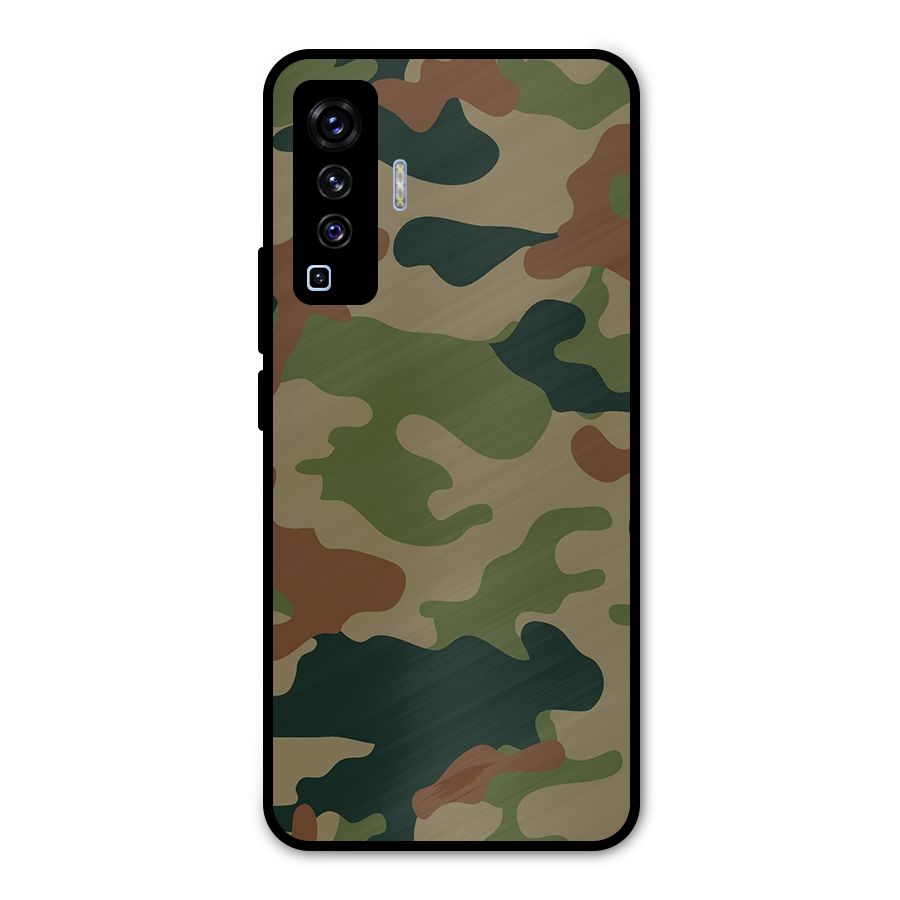 Army Camouflage Metal Back Case for Vivo X50