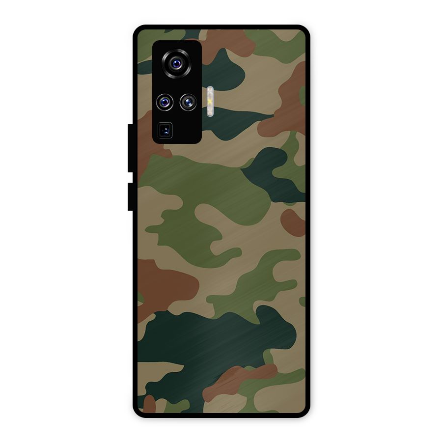 Army Camouflage Metal Back Case for Vivo X50 Pro