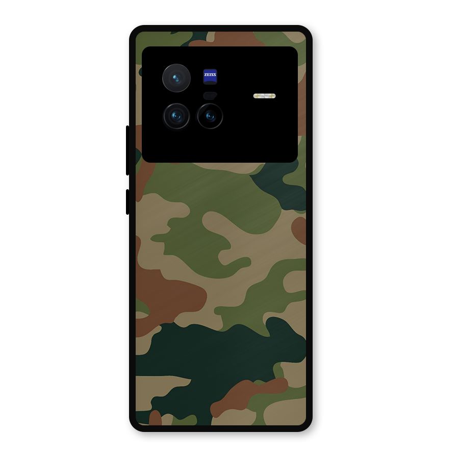 Army Camouflage Metal Back Case for Vivo X80