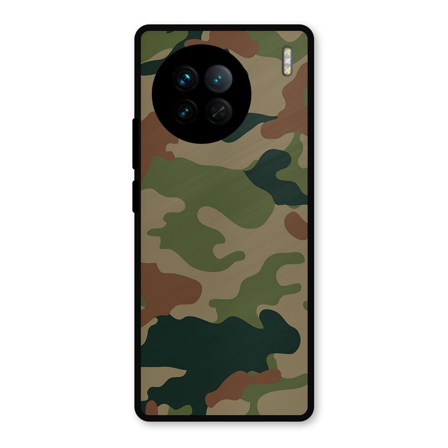 Army Camouflage Metal Back Case for Vivo X90