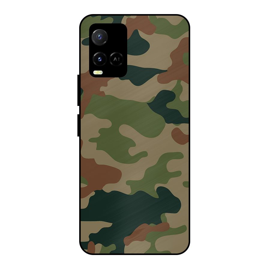 Army Camouflage Metal Back Case for Vivo Y21