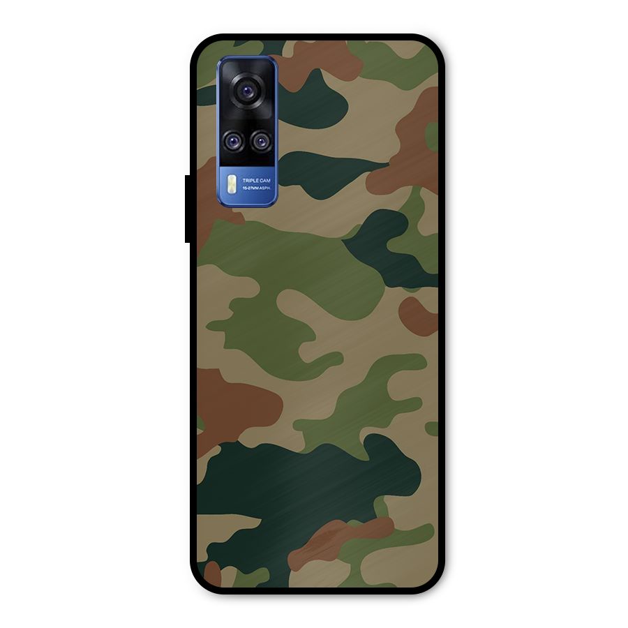 Army Camouflage Metal Back Case for Vivo Y51A