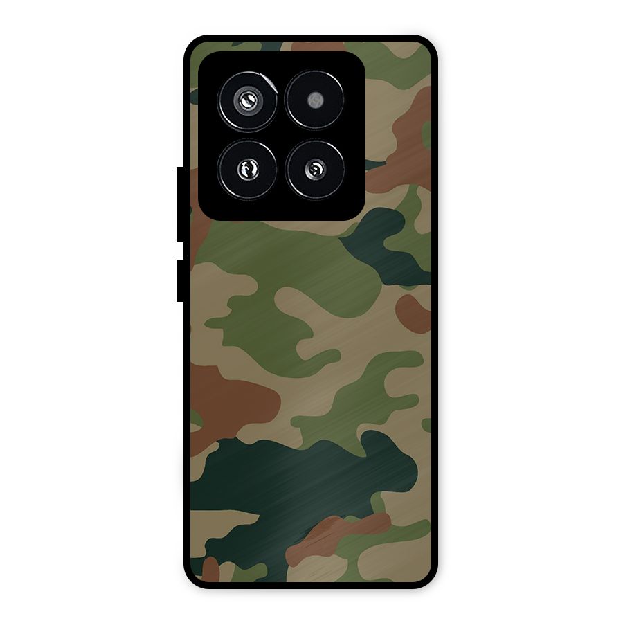 Army Camouflage Metal Back Case for Xiaomi 14 Pro