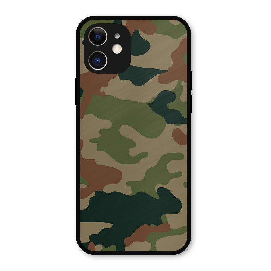 Army Camouflage Metal Back Case for iPhone 12