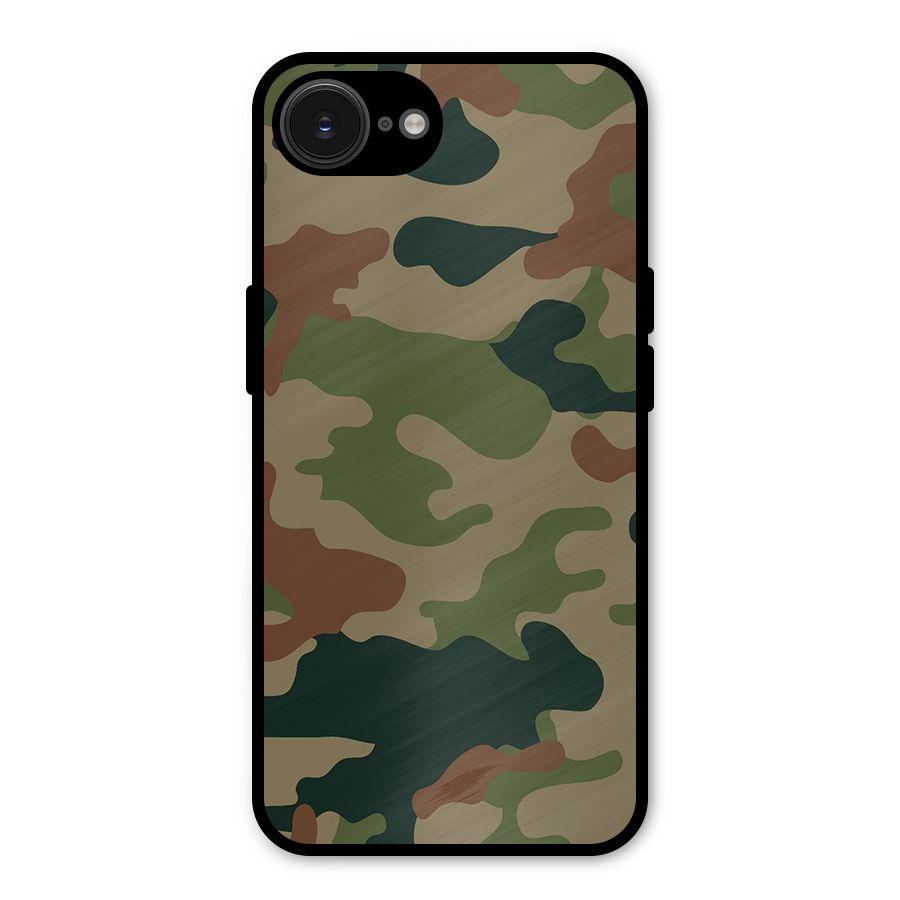 Army Camouflage Metal Back Case for iPhone 16e