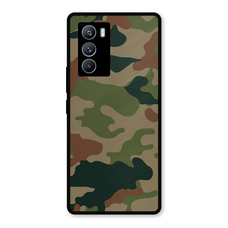 Army Camouflage Metal Back Case for iQOO 9 SE