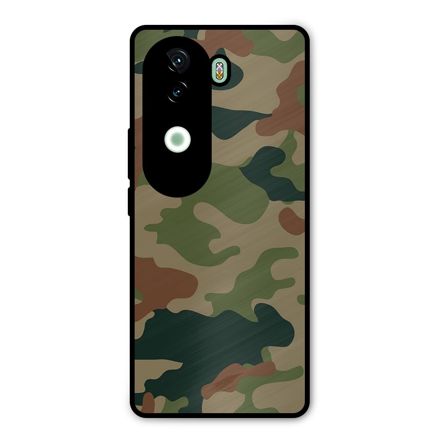 Army Camouflage Metal Back Case for iQOO Z9s