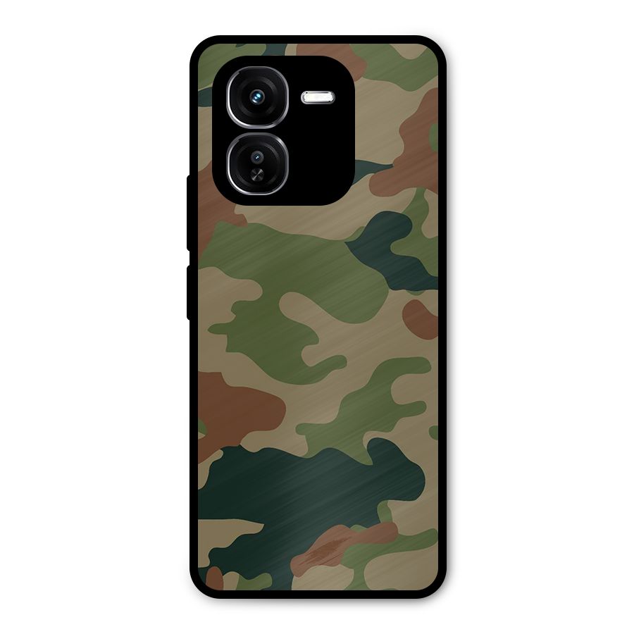 Army Camouflage Metal Back Case for iQOO Z9x