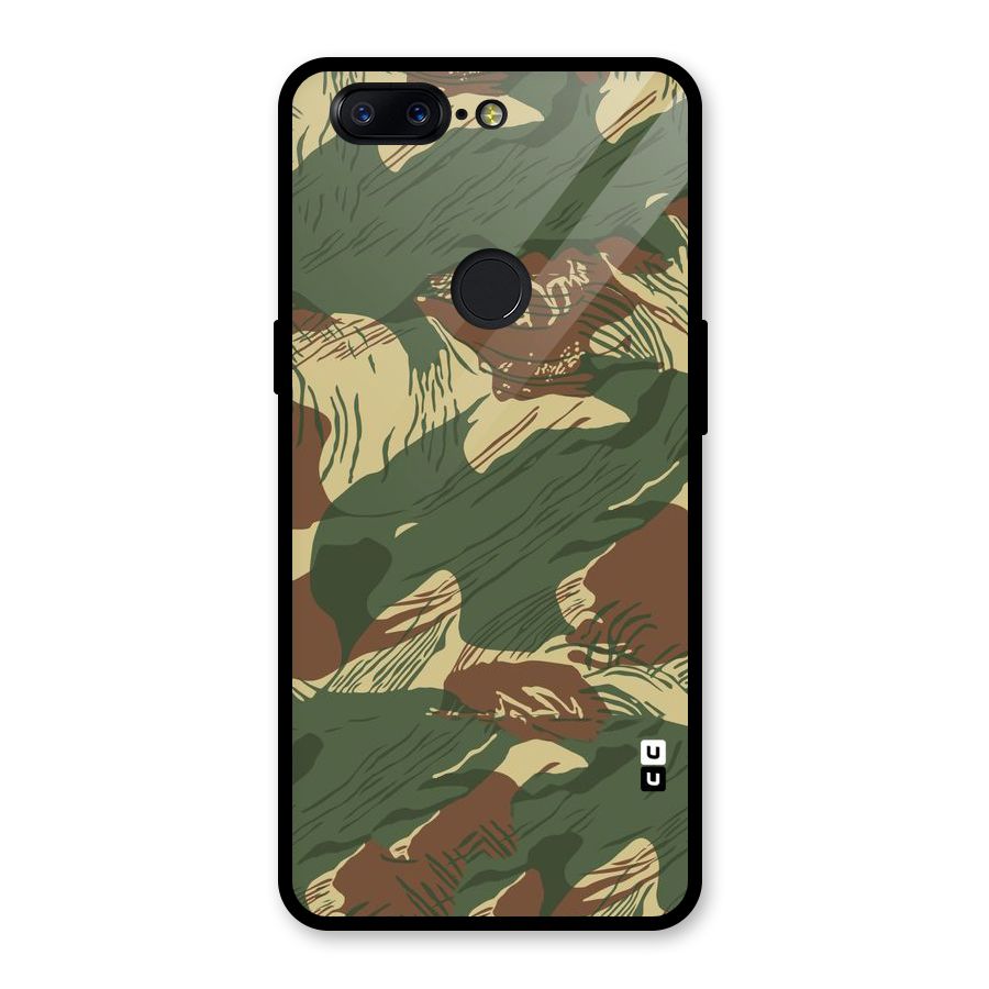 Army Design Glass Back Case for OnePlus 5T