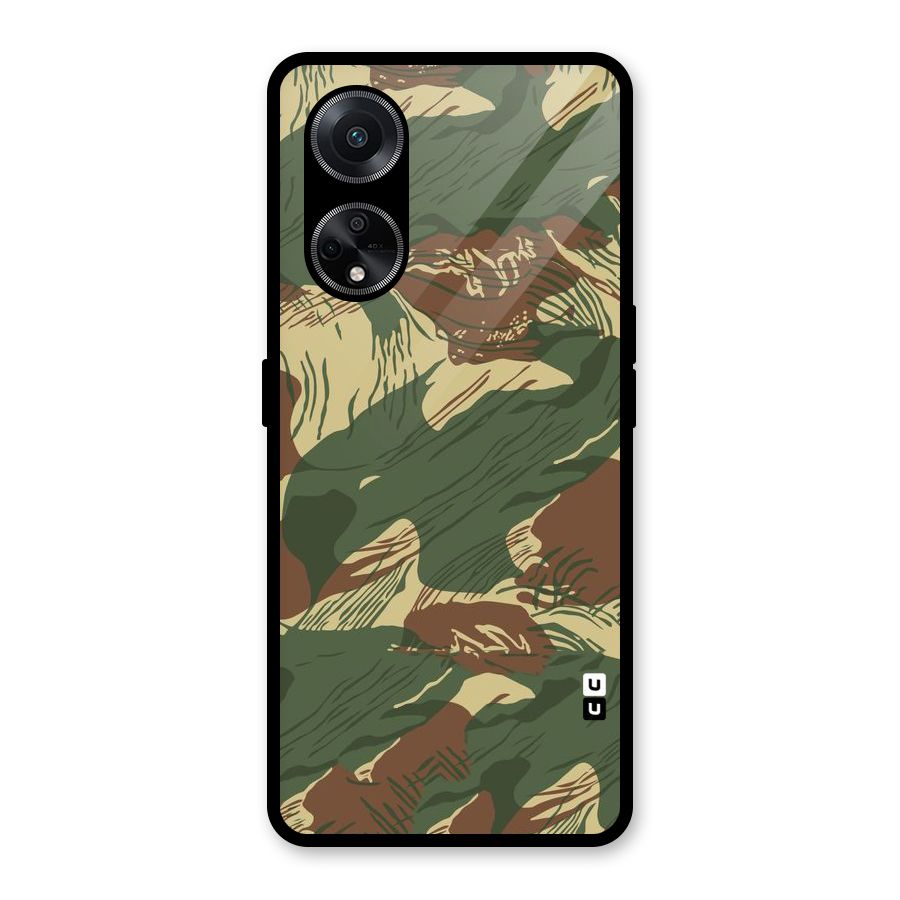 Army Design Glass Back Case for Oppo F23