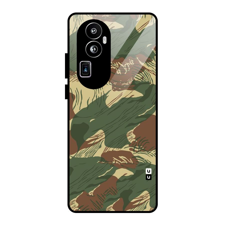Army Design Glass Back Case for Oppo Reno10 Pro Plus