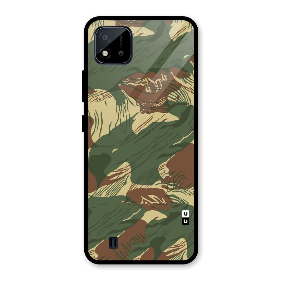 Army Design Glass Back Case for Realme C11 2021