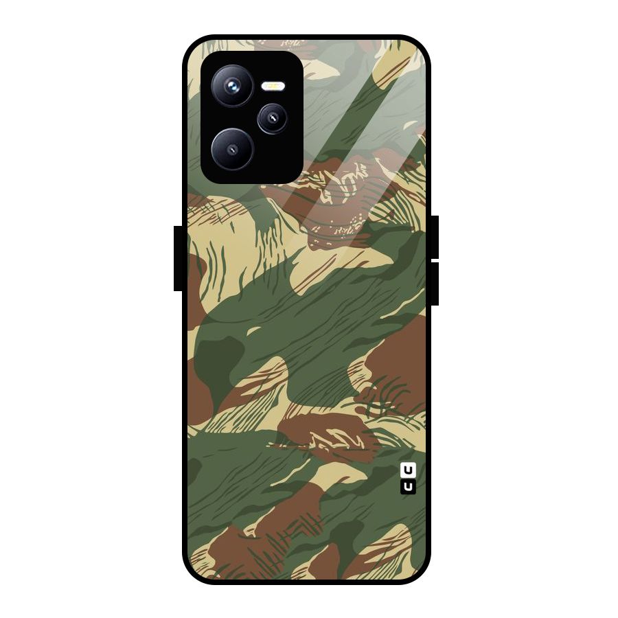 Army Design Glass Back Case for Realme C35