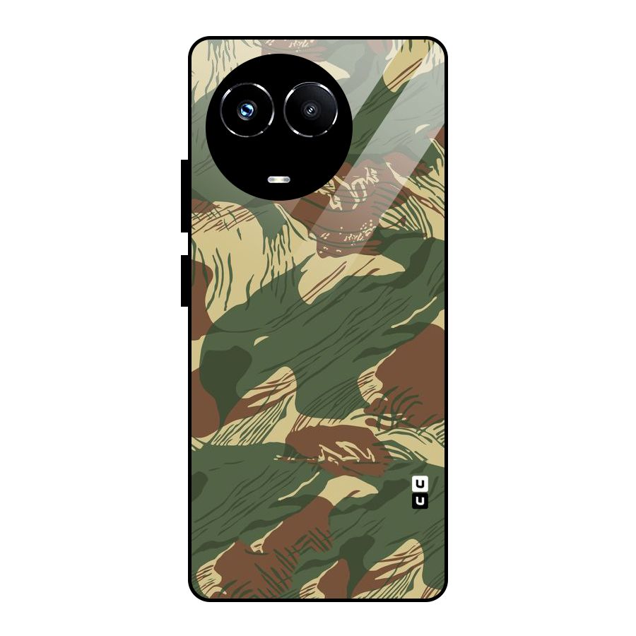 Army Design Glass Back Case for Realme Narzo 60X
