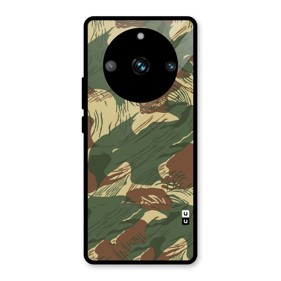 Army Design Glass Back Case for Realme Narzo 60 Pro