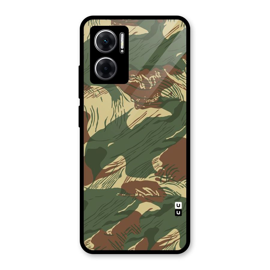 Army Design Glass Back Case for Redmi 11 Prime 5G