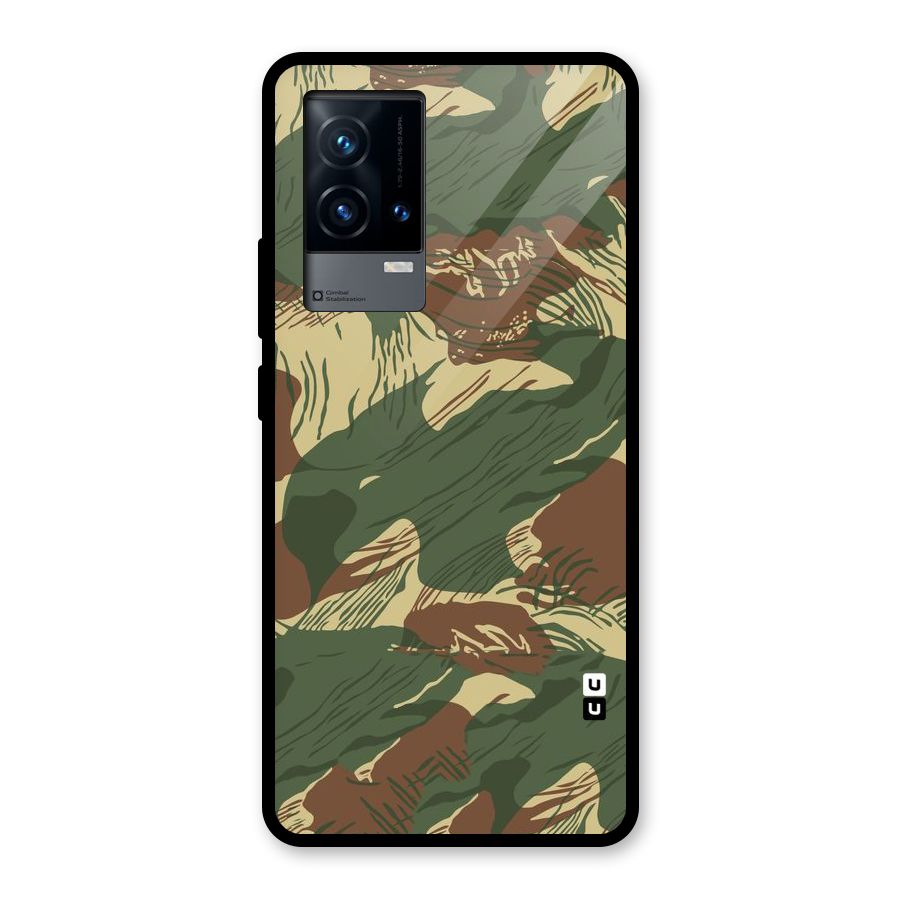 Army Design Glass Back Case for iQOO 9 5G