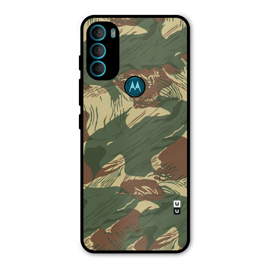 Army Design Metal Back Case for Moto G71 5G