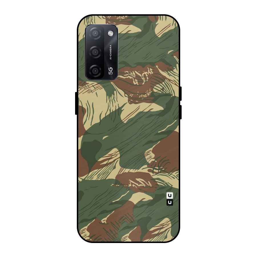 Army Design Metal Back Case for Oppo A53s 5G