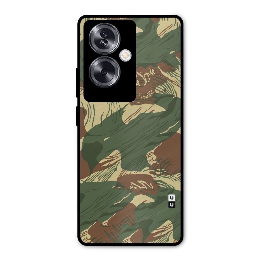 Army Design Metal Back Case for Oppo A79 5G
