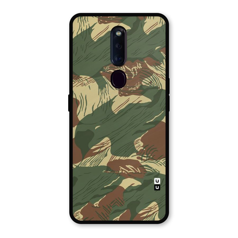 Army Design Metal Back Case for Oppo F11 Pro