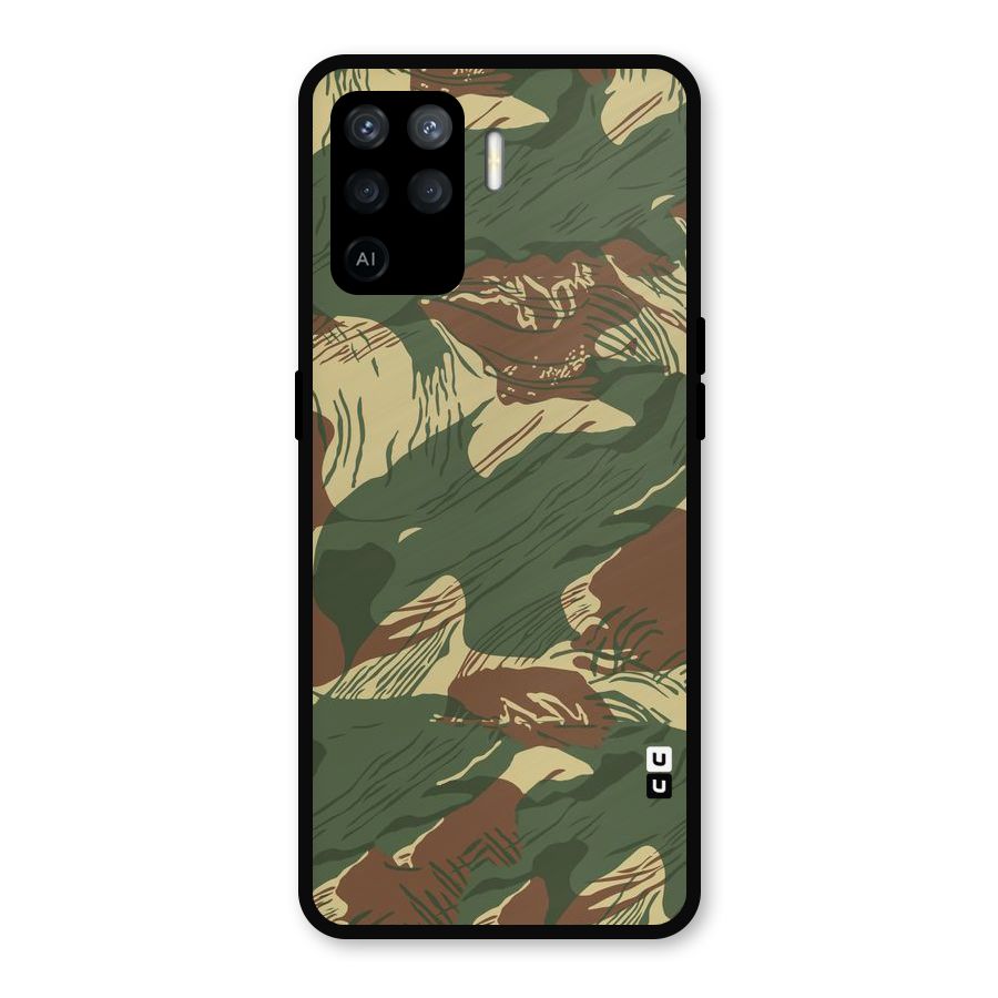 Army Design Metal Back Case for Oppo F19 Pro