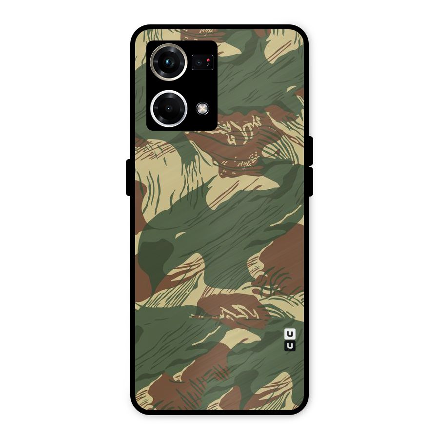 Army Design Metal Back Case for Oppo F21 Pro 4G