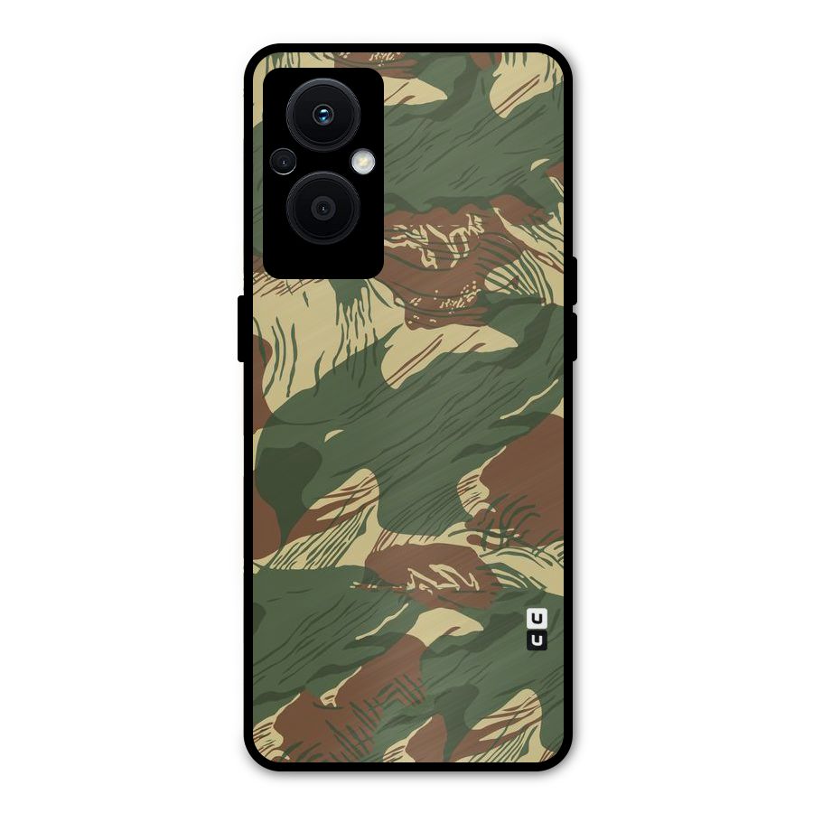Army Design Metal Back Case for Oppo F21s Pro 5G