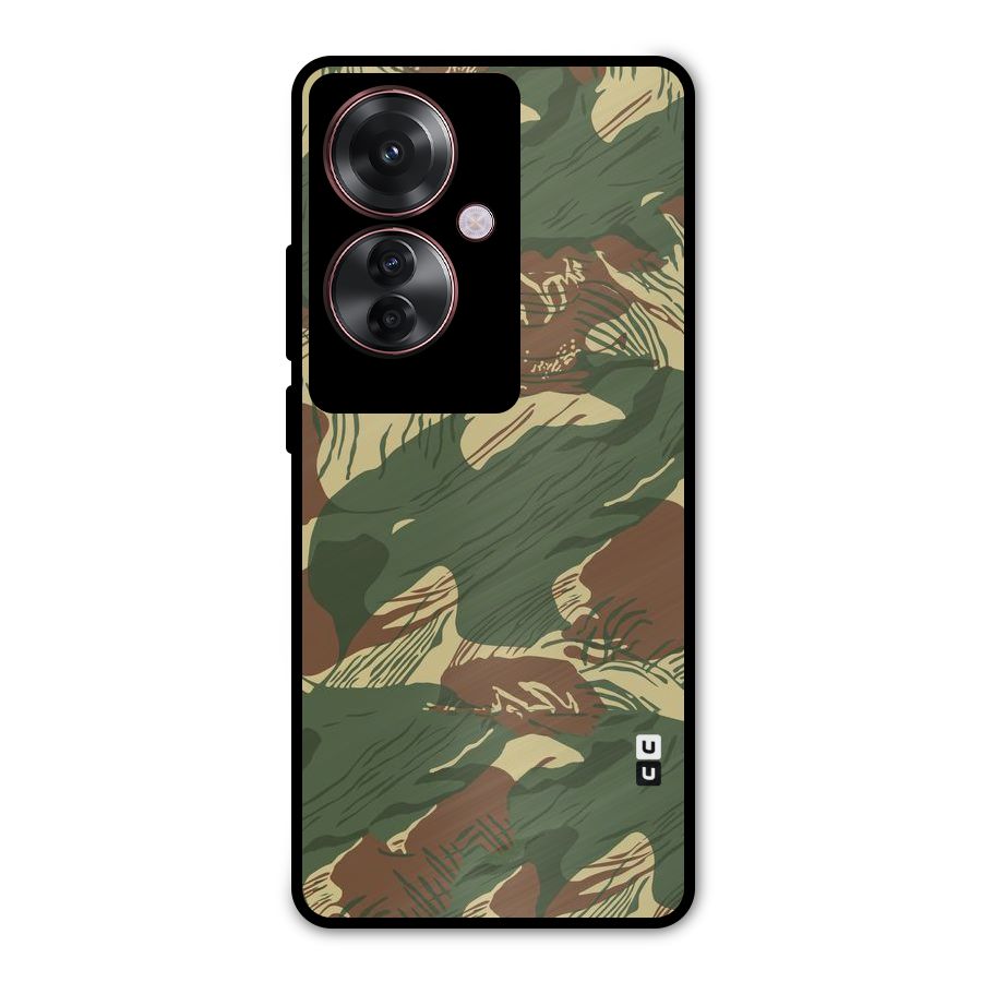 Army Design Metal Back Case for Oppo F25 Pro