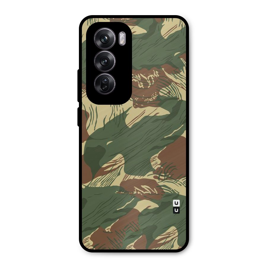 Army Design Metal Back Case for Oppo Reno12 Pro
