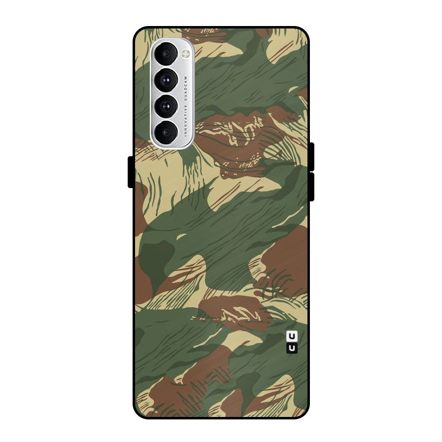 Army Design Metal Back Case for Oppo Reno4 Pro