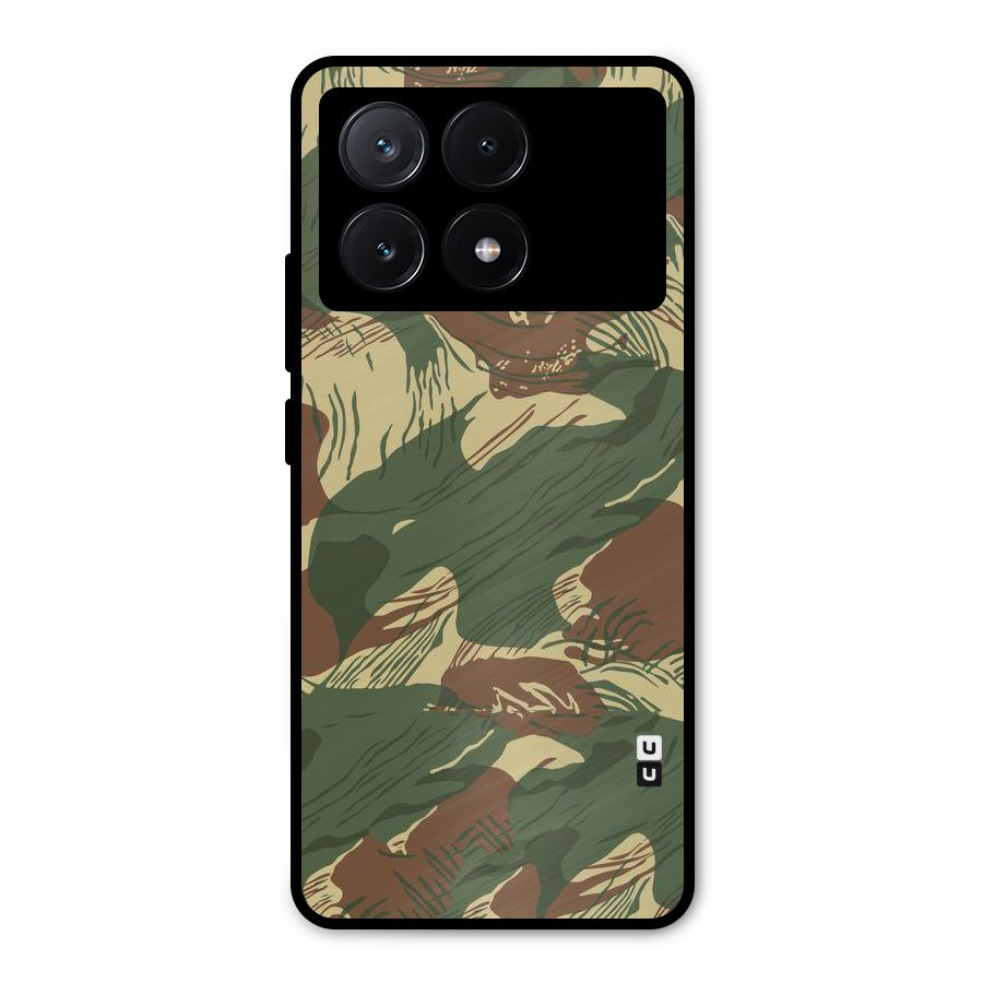 Army Design Metal Back Case for Poco X6 Pro