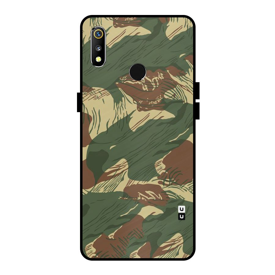 Army Design Metal Back Case for Realme 3i