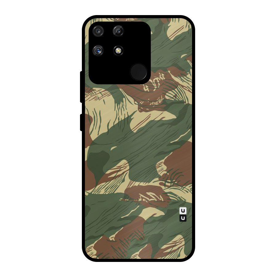 Army Design Metal Back Case for Realme Narzo 50A
