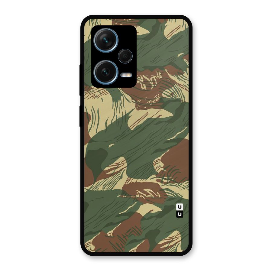 Army Design Metal Back Case for Redmi Note 12 Pro Plus 5G