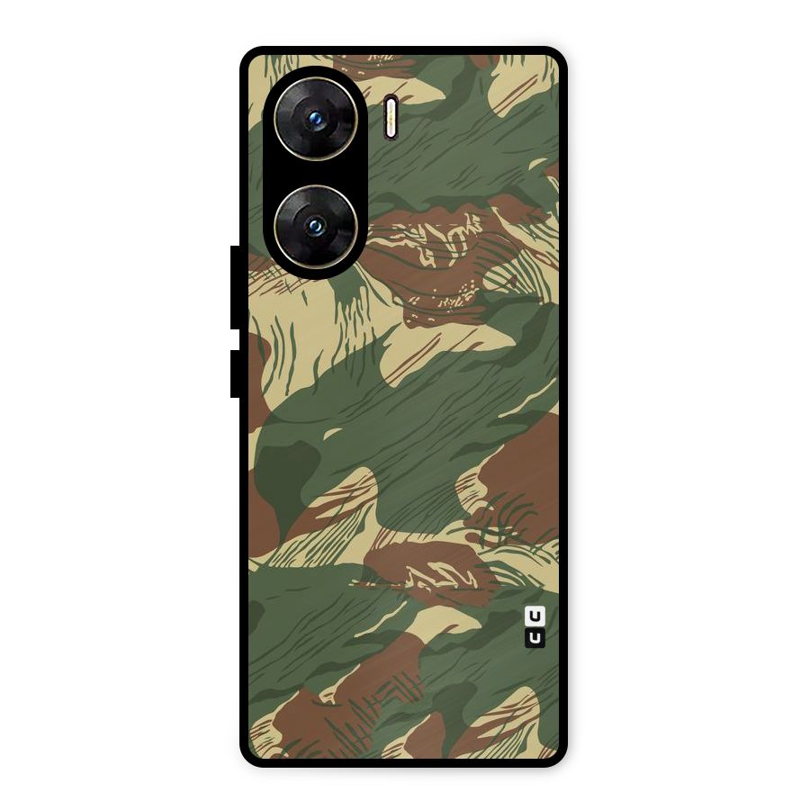 Army Design Metal Back Case for Vivo V29e