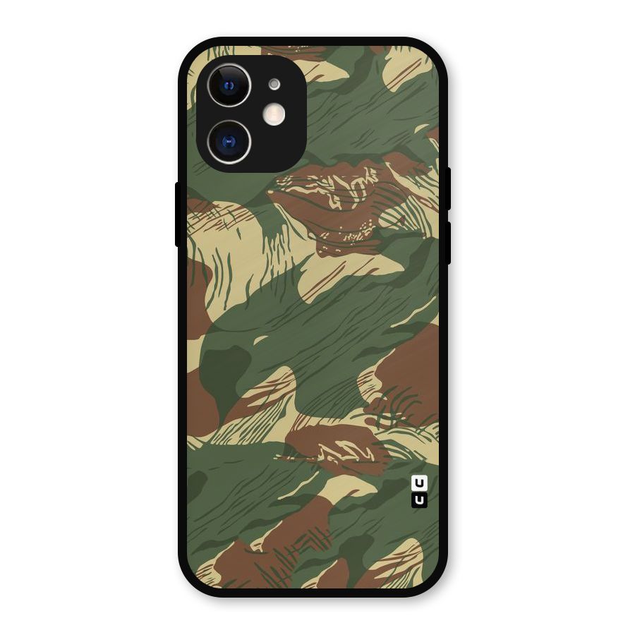 Army Design Metal Back Case for iPhone 12