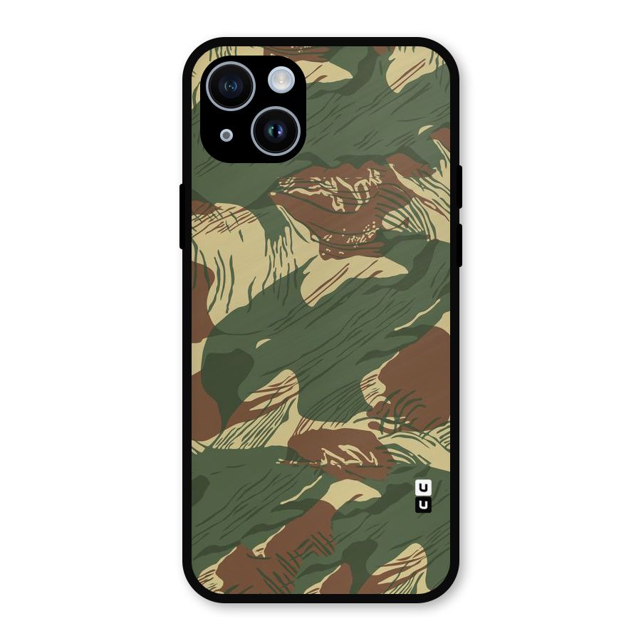 Army Design Metal Back Case for iPhone 14