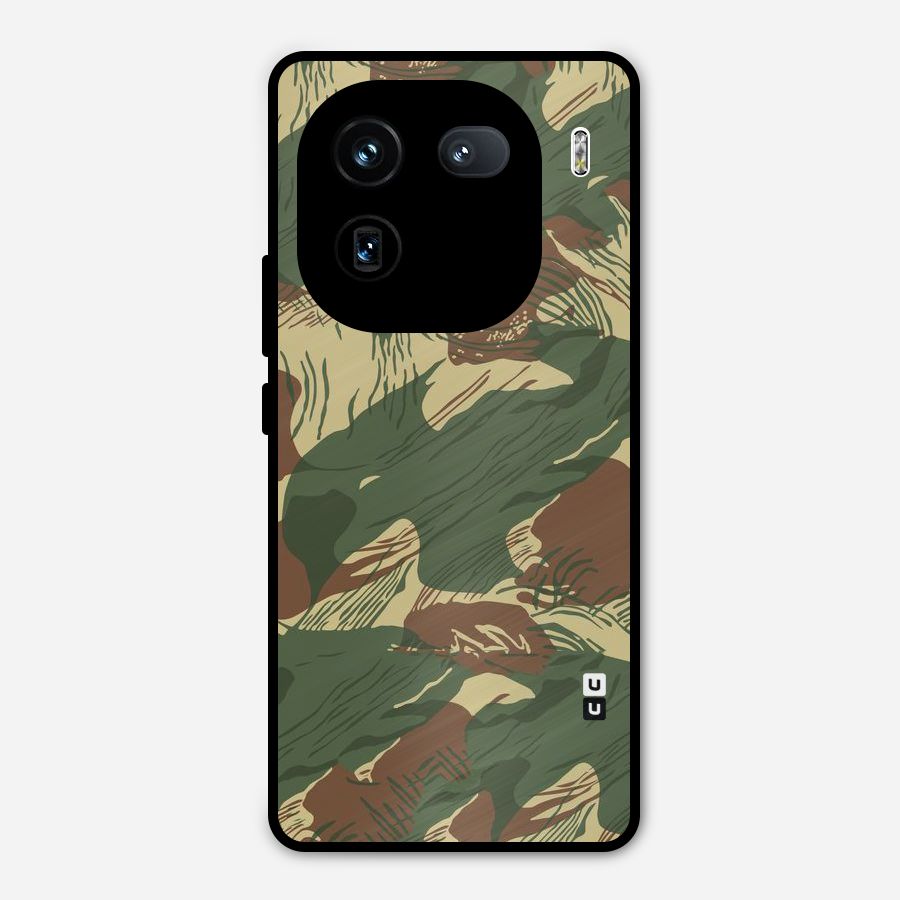 Army Design Metal Back Case for iQOO 12