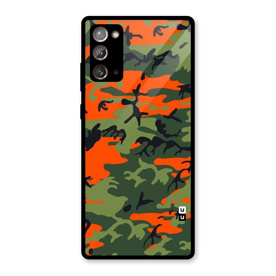 Army Pattern Glass Back Case for Galaxy Note 20