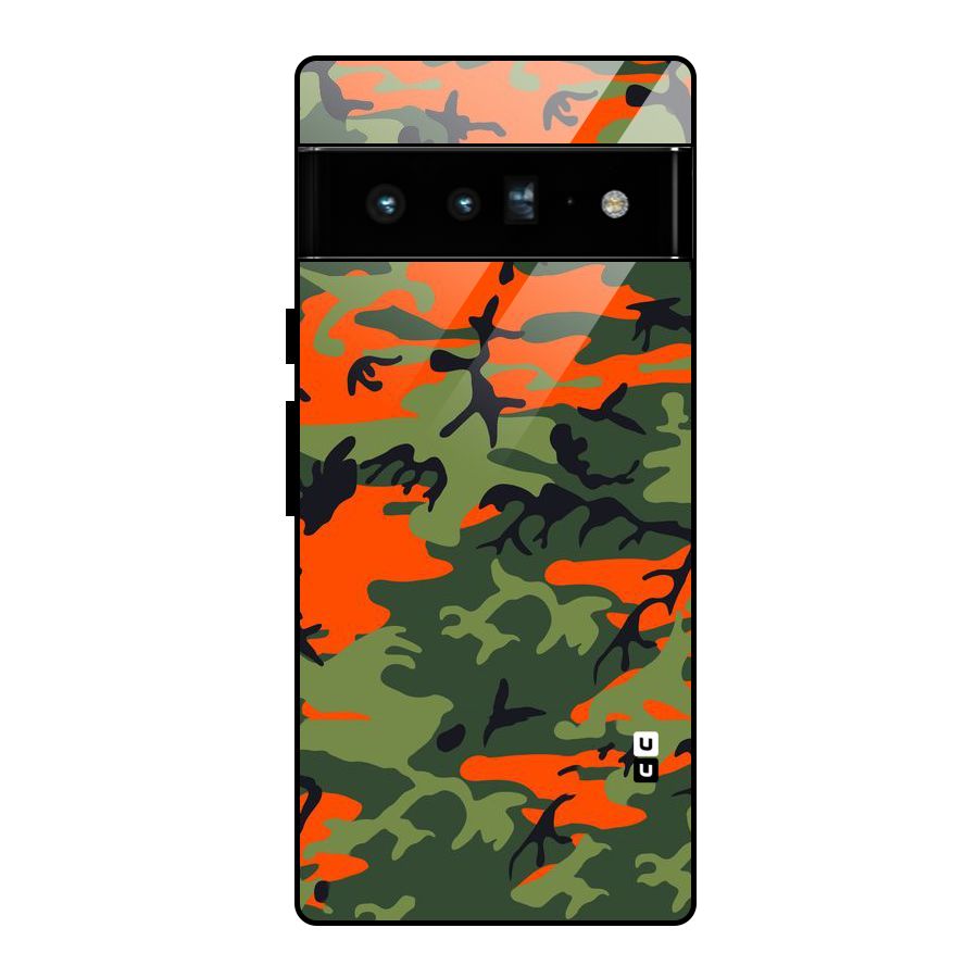Army Pattern Glass Back Case for Google Pixel 6 Pro