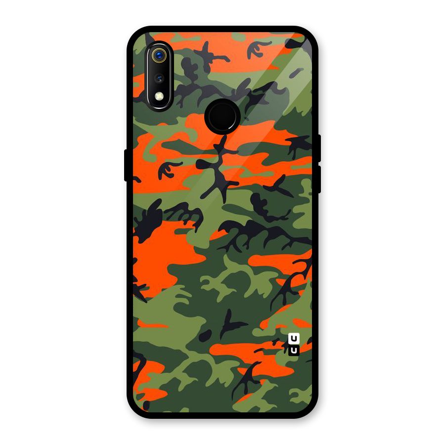 Army Pattern Glass Back Case for Realme 3i