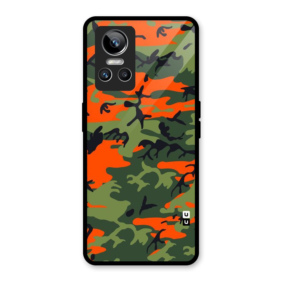 Army Pattern Glass Back Case for Realme GT Neo 3