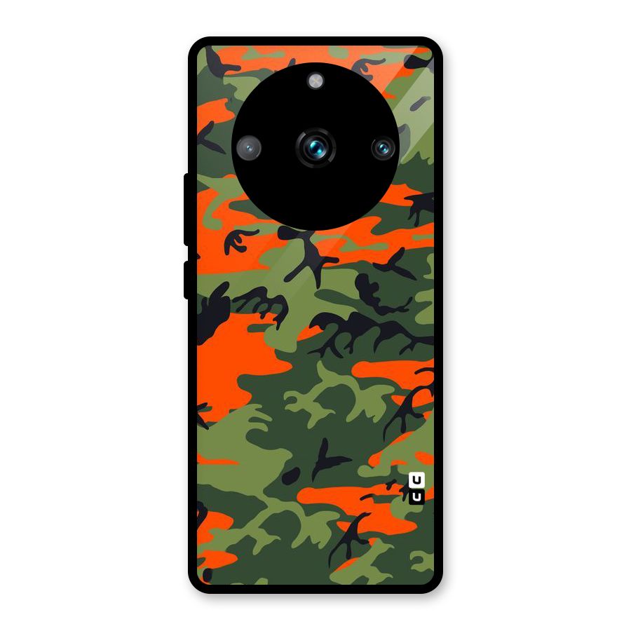 Army Pattern Glass Back Case for Realme Narzo 60 Pro