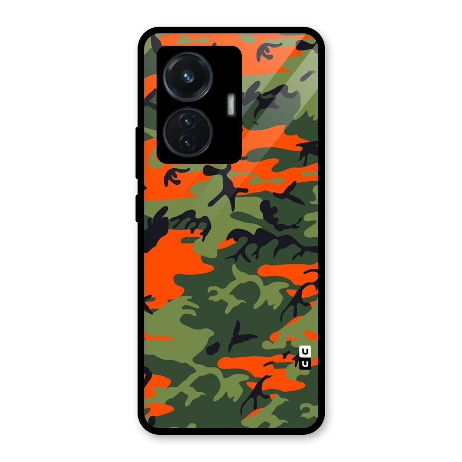 Army Pattern Glass Back Case for Vivo T1 44W